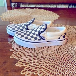 Boys Size 11 Checkered Slip On Vans